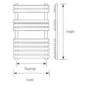 1200mm (H) x 500mm (W) - Vertical Bathroom Towel Radiator (Chelsea) - (1.2m x 0.5m)