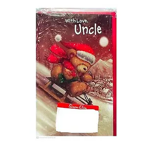 Simon Elvin With Love Uncle Christmas Card (Pack of 12) Multicoloured (One Size)