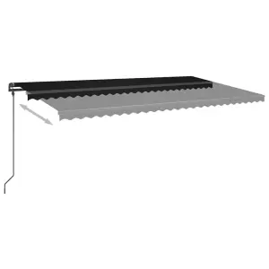 Berkfield Manual Retractable Awning with LED 6x3.5 m Anthracite