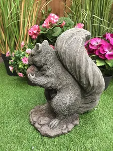 Stone Cast Squirrel Garden Ornament