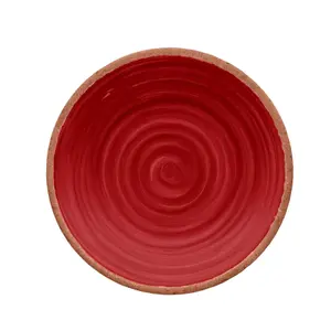 Purely Home Rustic Swirl Red Melamine Side/Salad Plates - Set of 8