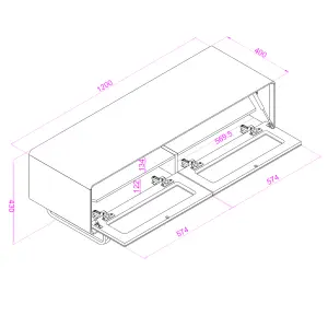 Apollo TV-Stand with 2 Doors Black