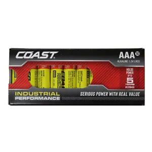 Coast Industrial Performance Alkaline Batteries AAA 10 Pack