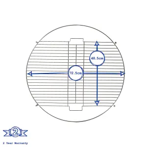 Harbour Housewares - Round Fire Pit BBQ Grill - 72.5cm - Grey