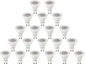 paul russells LED GU10 Light Bulb, 7W 700 Lumens, 75w Equivalent, 2700K Warm White, Ceiling Spotlights, Pack of 20