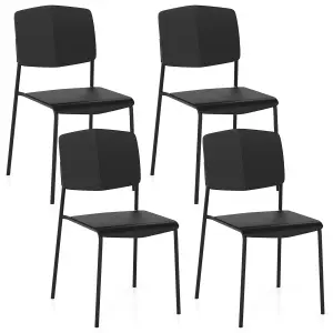 COSTWAY Dining Chair Set of 4 Armless Side Chairs Stackable Kitchen Chairs