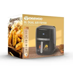 Daewoo Family Size 8L Digital Air Fryer with Viewing Window & Divider for 2x 4L Dual Cooking