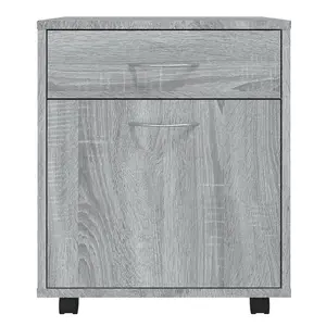 Berkfield Rolling Cabinet Grey Sonoma 45x38x54 cm Engineered Wood