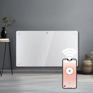 Futura Electric 1500W WIFI Glass Radiator Panel Heater White Wall Mounted or Floor Standing Bathroom Safe Timer and Thermostat