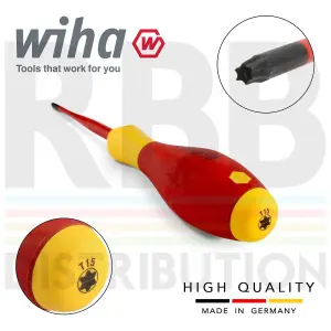 Wiha Screwdriver Torx SlimFix T15 Head 1000v VDE Electrician SoftFinish 36537