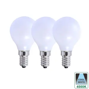 Harper Living 5 Watts E14 LED Bulb Opal Golf Ball Cool White Dimmable, Pack of 3