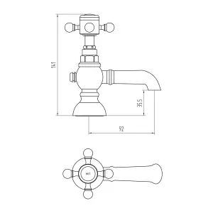 Nes Home Trafford Twin Hot and Cold Basin Taps & Bath Shower Mixer Tap Chrome