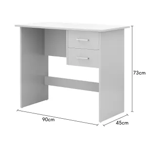 GFW Panama 2 Drawer Study Desk Grey