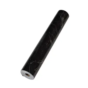 Black Marble Effect Wallpaper Waterproof, Moisture-proof and Oil-proof Self Adhesive Wallpaper Roll 60cm x 3 m