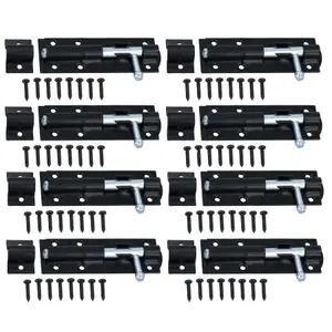 100mm Tower Bolt Shoot Bolt Sliding Latch Catch Shed Gate Garage Door 8pk