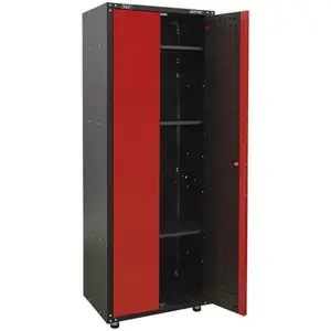 Versatile Modular 2 Door Full Height Cabinet with Lock - Ideal for Garage and Workshop Storage