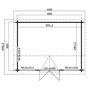 Lasita Muskham 2 Clockhouse Log Cabin - 4m x 3m - Double Glazed Summer House