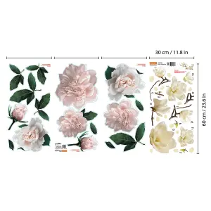 Walplus White Magnolia With Roses Wall Stickers Mural Decal