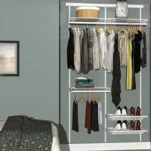 Open Wardrobe System with Shoe Storage 124cm (W) Pull Out Shoe Rack