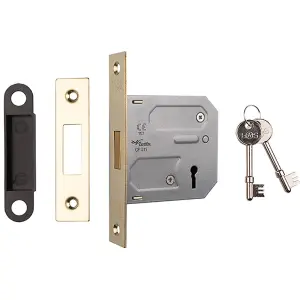 76mm Residential Standard Profile Deadlock - Electro Brass - BS EN 12209 Lock