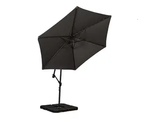 Grey 3m Standard Cantilever Powder Coated Parasol with Cross Stand