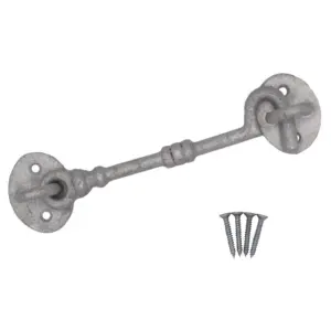 EAI Cabin Hook Iron Strong Hold Back Gate or Door Hook Barrel Style Cast Iron - 100mm - Galvanised