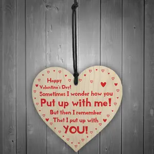 Valentines Gifts For Him Her Wood Heart Funny Joke Gift For Boyfriend Husband Wife