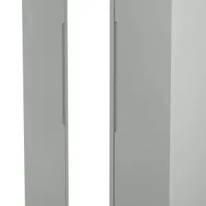 Milan Ready assembled Modern Grey Tall Triple Wardrobe With 1 mirror door (H)1970mm (W)1110mm (D)530mm