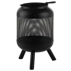 Beliani Charcoal Fire Pit Black VEER