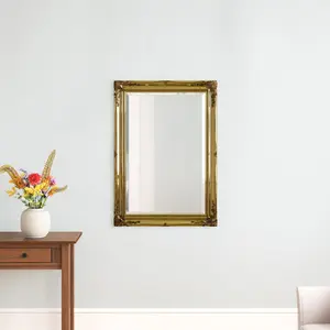 Burdette Glass Flat Wall Mirror Gold / 103 cm H x 73 cm W