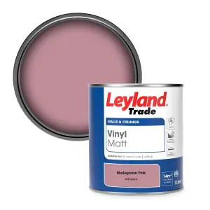 Leyland Trade Vinyl Matt Walls & Ceilings Emulsion Paint Madagascar Pink (PPG1050-4) 1L