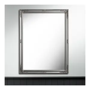 nielsen Ornate Rectangular Wall Mirror for Bedroom, Living Room or Hallway - Silver - 112 x 86cm