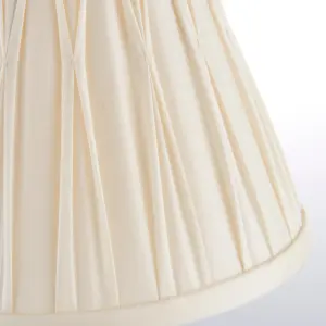 Tapered Cylinder Lamp Shade - Ivory Silk - 40W B22 - 8 Inch Pleated Design