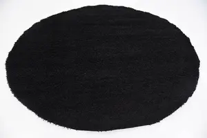 Black Thick Shaggy Circle Rug - California - 150cm