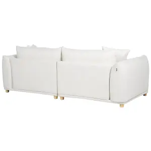 3 Seater Fabric Sofa Off-White LUVOS