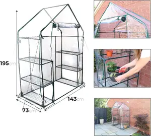 DIVCHI 3 Tier Walk In Greenhouse for Indoor & Outdoor Use  Durable Steel Frame  Clear PVC Cover  Ideal for Growing Vegetables