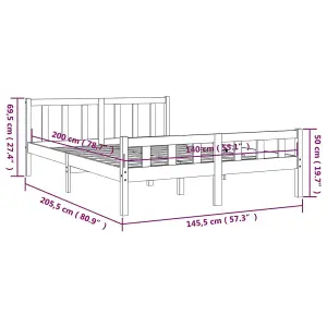 Berkfield Bed Frame Honey Brown Solid Wood 140x200 cm