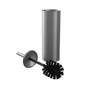 GoodHome Koros Brushed Chrome effect Stainless steel Toilet brush & holder