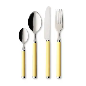 Play! 24 Piece 18/10 Stainless Steel Cutlery Set, Service for 6 Yellow