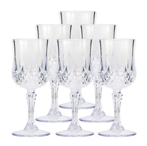 6pcs Crystal Effect Party Glasses - Highball Whiskey Wine Champagne Flute - No More Broken Glasses