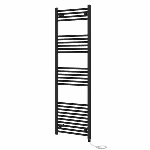 Rinse Bathrooms 800W Electric Heated Warming Towel Rail Bathroom Radiator Black - 1600x500mm