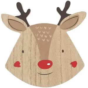 Something Different Reindeer Christmas Coaster Set (Pack of 4) Brown (One Size)