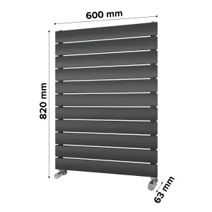 Ximax Vertirad HWH1195600A Anthracite Gas Vertical Designer panel Radiator, (W)600mm x (H)820mm