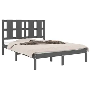 Berkfield Bed Frame Grey Solid Wood Pine 120x200 cm