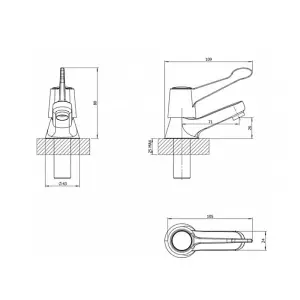 Pair Of Traditional Contract Lever Basin Taps Chrome WRAS Approved