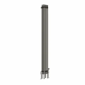 Right Radiators 1800x202 mm Vertical Traditional 3 Column Cast Iron Style Radiator Raw Metal