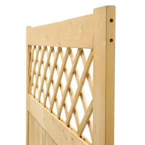 Garden Wood Gate Rhombus with Latch and Hardware Kit, 120 cm x 90 cm