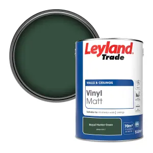 Leyland Trade Vinyl Matt Walls & Ceilings Emulsion Paint Royal Hunter Green (PPG1133-7) 5L