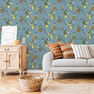 Superfresco Easy Sicilian Blue Trail Smooth Wallpaper