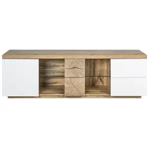 Beliani Modern TV Stand Light Wood FARADA